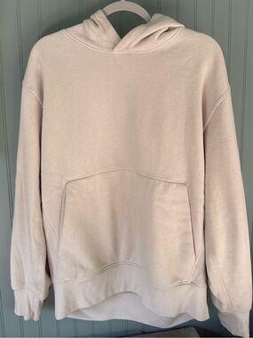 Men's Relaxed Pullover Hoodie in Light Beige